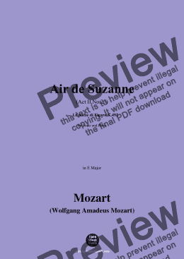 page one of W. A. Mozart-Air de Suzanne(Act 4 No.27),in E Major