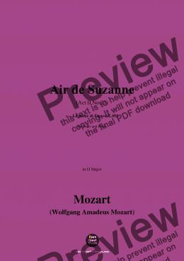 page one of W. A. Mozart-Air de Suzanne(Act 4 No.27),in D Major