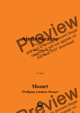 page one of W. A. Mozart-Air de Suzanne(Act 4 No.27),in C Major