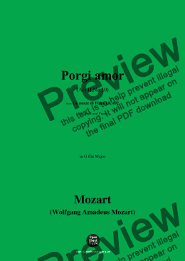 page one of W. A. Mozart-Porgi amor(Act II,No.10),in G flat Major