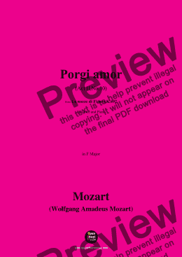 page one of W. A. Mozart-Porgi amor(Act II,No.10),in F Major