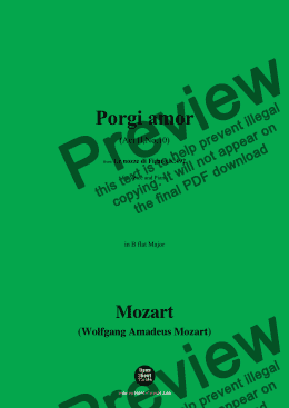 page one of W. A. Mozart-Porgi amor(Act II,No.10),in B flat Major