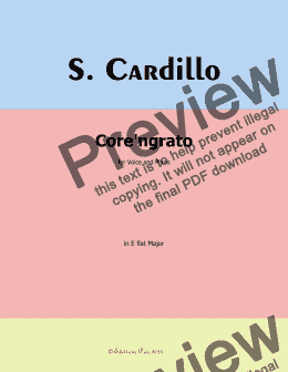 page one of Cardillo-Core 'ngrato, in E flat Major