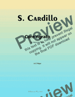 page one of Cardillo-Core 'ngrato, in E Major