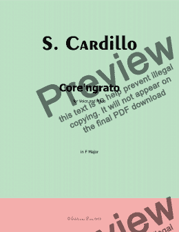 page one of Cardillo-Core 'ngrato, in F Major