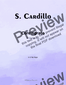 page one of Cardillo-Core 'ngrato, in G flat Major