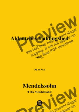 page one of F. Mendelssohn-Aldeutches fruhlingslied,Op.86 No.6,in G Major