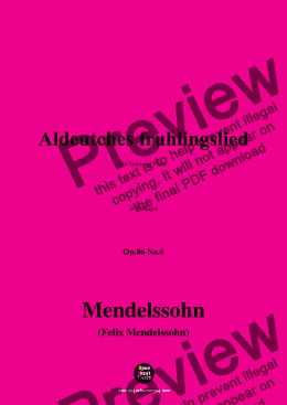 page one of F. Mendelssohn-Aldeutches fruhlingslied,Op.86 No.6,in F Major