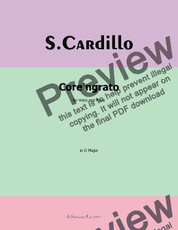 page one of Cardillo-Core 'ngrato, in D Major