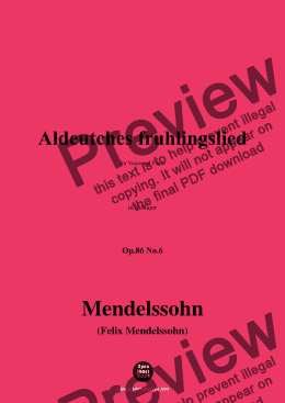 page one of F. Mendelssohn-Aldeutches fruhlingslied,Op.86 No.6,in A Major