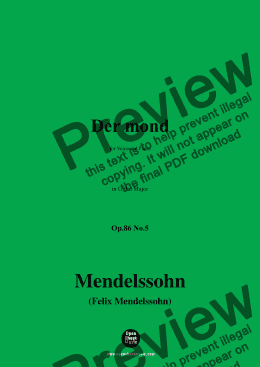 page one of F. Mendelssohn-Der mond,Op.86 No.5,in G flat Major