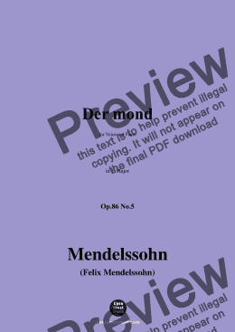 page one of F. Mendelssohn-Der mond,Op.86 No.5,in E Major