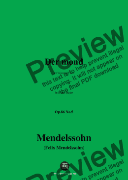 page one of F. Mendelssohn-Der mond,Op.86 No.5,in B flat Major