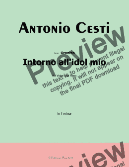 page one of Cesti-Intorno all'idol mio, in f minor