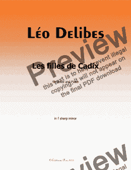 page one of Delibes-Les filles de Cadix,in f sharp minor