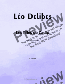 page one of Delibes-Les filles de Cadix,in a minor