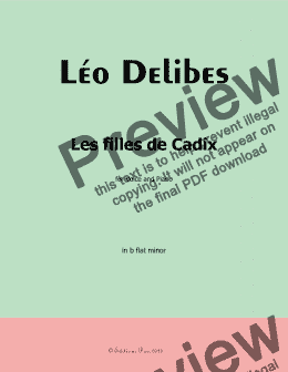 page one of Delibes-Les filles de Cadix,in b flat minor