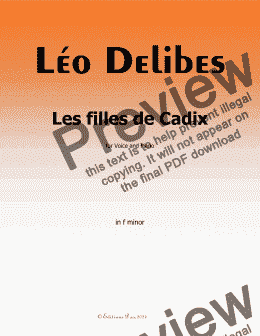 page one of Delibes-Les filles de Cadix,in f minor