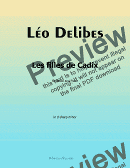 page one of Delibes-Les filles de Cadix,in d sharp minor