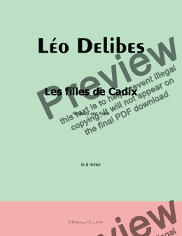 page one of Delibes-Les filles de Cadix,in d minor