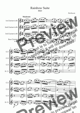 page one of Rainbow Suite - Clarinet Quartet