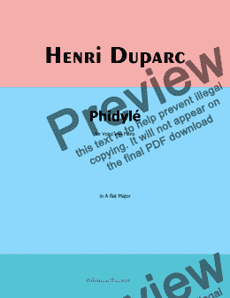 page one of Duparc-Phidylé, in A flat Major