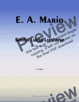 page one of E. A. Mario-Santa Lucia Luntana, in F Major