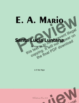 page one of E. A. Mario-Santa Lucia Luntana, in D flat Major