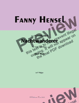 page one of Fanny Mendelssohn-Nachtwanderer,in F Major