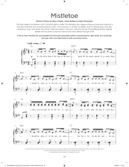 page one of Mistletoe (Really Easy Piano)