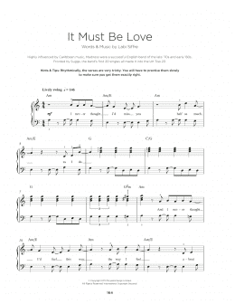 page one of It Must Be Love (Really Easy Piano)