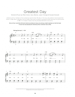 page one of Greatest Day (Really Easy Piano)