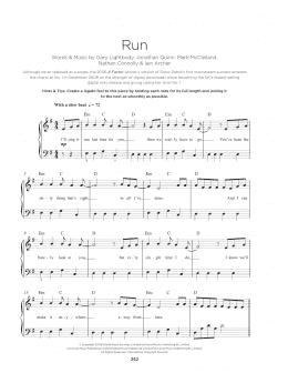 page one of Run (Really Easy Piano)