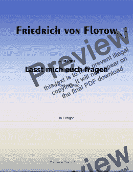 page one of Flotow-Lasst mich euch fragen,from 'Martha'