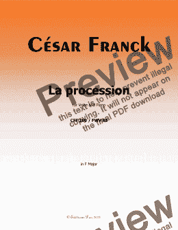 page one of C. Franck-La procession, in F Major