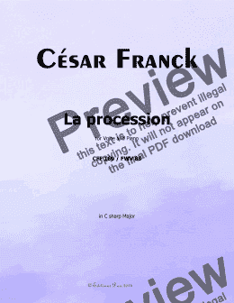 page one of C. Franck-La procession, in C sharp Major