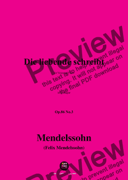 page one of F. Mendelssohn-Die liebende schreibt,Op.86 No.3,in F Major