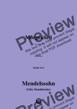 page one of F. Mendelssohn-Morgenlied,Op.86 No.2,in E Major