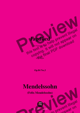 page one of F. Mendelssohn-Jagdlied,Op.84 No.3,in F Major