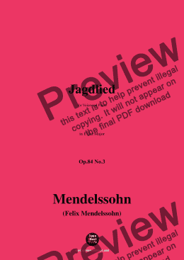 page one of F. Mendelssohn-Jagdlied,Op.84 No.3,in E flat Major