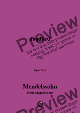 page one of F. Mendelssohn-Jagdlied,Op.84 No.3,in D Major