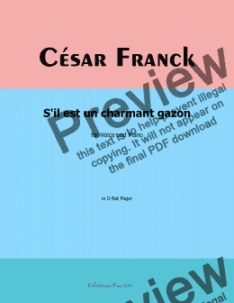 page one of C. Franck-S'il est un charmant gazon, in D flat Major