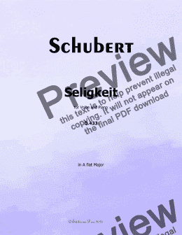 page one of Schubert-Seligkeit, in A flat Major