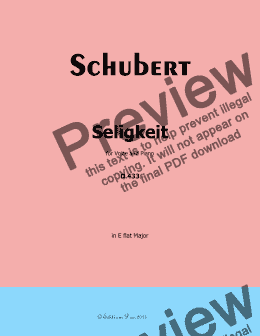 page one of Schubert-Seligkeit, in E flat Major