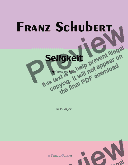 page one of Schubert-Seligkeit, in D Major