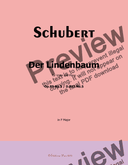 page one of Schubert-Der Lindenbaum,Op.89 No.5,in F Major