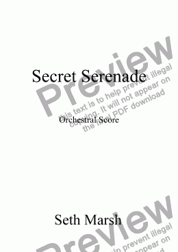 page one of Secret Serenade (orchestral version)
