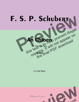 page one of Schubert-An Chloen,in A flat Major