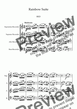 page one of Rainbow Suite - Recorder Quartet