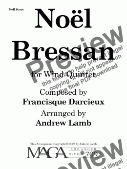 page one of Francisque Darcieux | Noël Bressan | for Wind Quintet